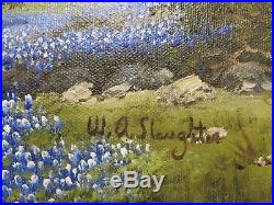 11x14 original oil painting on canvas by W. A. Slaughter of Texas Bluebonnet