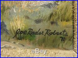 12x9 original 1970 oil painting on canvas by Joe Roberts El Charro Western