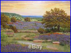 16x20 original oil painting on canvas by Manuel Garza of Texas Hill Country 1