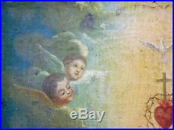 17th Century Italian Old Master Religious Oil on Canvas Sacred Heart of Christ