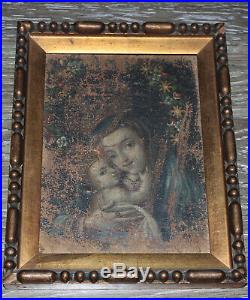 17th Century oil on canvas handpainted Madonna with child VERY RARE ORIGINAL