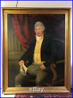 1807 Huge Antique 19th Century Oil Painting Portrait Man Gentleman CERTAIN STATE