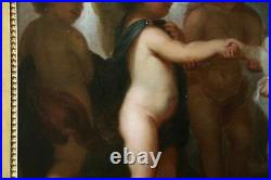 18th CENTURY FINE LARGE ITALIAN OLD MASTER OIL ON CANVAS Betrothal Of Putti
