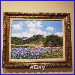 18x24 original W. A. Slaughter oil painting on canvas Hill Country Haven