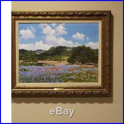 18x24 original W. A. Slaughter oil painting on canvas Hill Country Haven