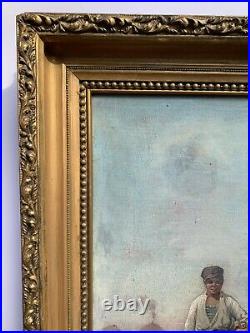19 century Italian Antique original Oil Painting on canvas, portrait of a boy