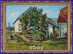 1938 Landscape Old Oil Painting on Canvas