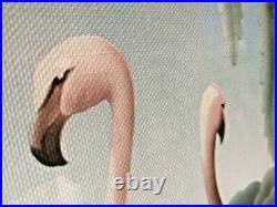 1950's Vintage Mid Century Modern Framed Turner Flamingo's Canvas Picture