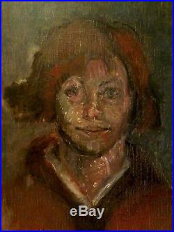 1960's Listed AMERICAN J. MARGOLIN PORTRAIT YOUNG LADY Sd ORIGINAL Oil on Canvas