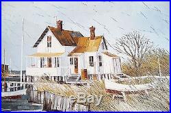 1972 Sea Side #2 Oil on Canvas Original Painting Albert Swayhoover Frame 45 x 33