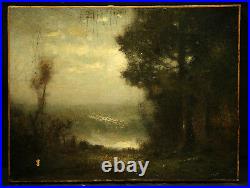 19th Cen Barbizon Landscape style of Robert Crannell Minor (AMERICAN, 18401904)