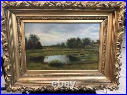 19th Century American School Oil On Canvas Haystack Painting