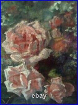 19th Century French Impressionist Oil Painting Bouquet Roses Henri Fantin Latour