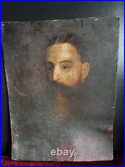 19th Century Primitive Oil Portrait of a Gentleman Scholar of the North