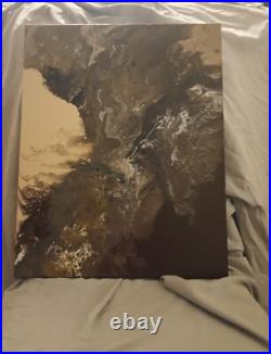 20X16 inch earth tone original acrylic abstract painting on canvas