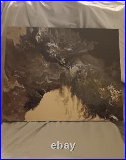 20X16 inch earth tone original acrylic abstract painting on canvas