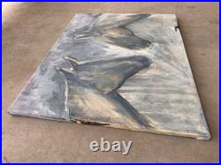 20x16 One Of A Kind Impressionist Acrylic On Canvas Two Souls Equine Painting