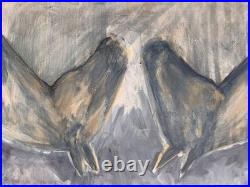 20x16 One Of A Kind Impressionist Acrylic On Canvas Two Souls Equine Painting