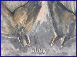20x16 One Of A Kind Impressionist Acrylic On Canvas Two Souls Equine Painting