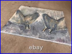20x16 One Of A Kind Impressionist Acrylic On Canvas Two Souls Equine Painting