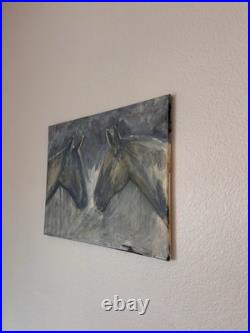 20x16 One Of A Kind Impressionist Acrylic On Canvas Two Souls Equine Painting