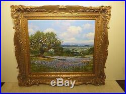 20x24 original 1995 W. A. Slaughter oil painting on canvas Texas Hill Country