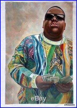 20x28 Biggie Smalls Notorious BIG oil painting on canvas, handmade not printed