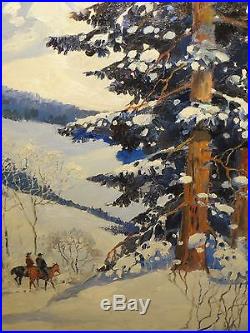 22x27 RARE original 1949 oil on canvas painting by PAUL GREGG Always Beautiful