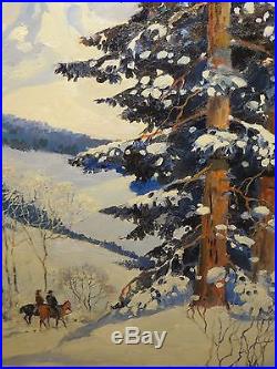22x27 RARE original 1949 oil on canvas painting by PAUL GREGG Always Beautiful