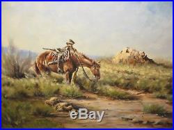 22x28 original oil painting on canvas by Austin Deuel of Taking a Rest Western