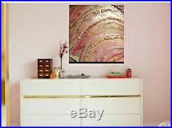 24 X 30 X. 5 Resin geode style original painting on canvas by Kara Fuze