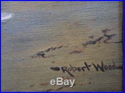 24x 17 ROBERT W. WOOD ORIGINAL OIL ON CANVAS ART LAGUNA BEACH/CALIFORNIA COAST