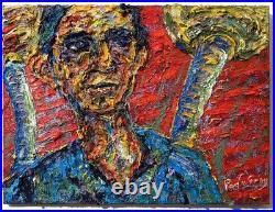 24x18 MODERN ORIGINAL OIL? PAINTING? VINTAGE IMPRESSIONIST? ART SIGNED ABSTRACT A