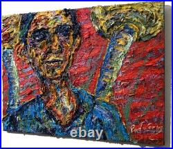 24x18 MODERN ORIGINAL OIL? PAINTING? VINTAGE IMPRESSIONIST? ART SIGNED ABSTRACT A