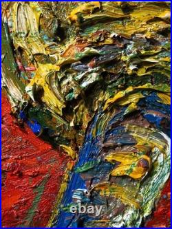 24x18 MODERN ORIGINAL OIL? PAINTING? VINTAGE IMPRESSIONIST? ART SIGNED ABSTRACT A