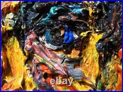 24x18 MODERN ORIGINAL OIL? PAINTING? VINTAGE IMPRESSIONIST? ART SIGNED ABSTRACT A