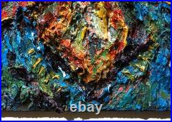 24x18 MODERN ORIGINAL OIL? PAINTING? VINTAGE IMPRESSIONIST? ART SIGNED ABSTRACT A