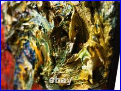 24x18 MODERN ORIGINAL OIL? PAINTING? VINTAGE IMPRESSIONIST? ART SIGNED ABSTRACT A
