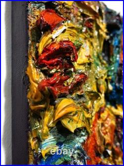 24x18 MODERN ORIGINAL OIL? PAINTING? VINTAGE IMPRESSIONIST? ART SIGNED ABSTRACT A