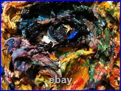 24x18 MODERN ORIGINAL OIL? PAINTING? VINTAGE IMPRESSIONIST? ART SIGNED ABSTRACT A