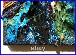 24x18 MODERN ORIGINAL OIL? PAINTING? VINTAGE IMPRESSIONIST? ART SIGNED ABSTRACT A