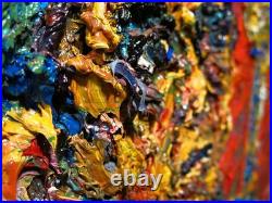 24x18 MODERN ORIGINAL OIL? PAINTING? VINTAGE IMPRESSIONIST? ART SIGNED ABSTRACT A