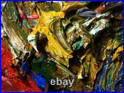 24x18 MODERN ORIGINAL OIL? PAINTING? VINTAGE IMPRESSIONIST? ART SIGNED ABSTRACT A