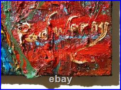 24x18 MODERN ORIGINAL OIL? PAINTING? VINTAGE IMPRESSIONIST? ART SIGNED ABSTRACT A