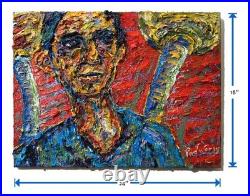 24x18 MODERN ORIGINAL OIL? PAINTING? VINTAGE IMPRESSIONIST? ART SIGNED ABSTRACT A