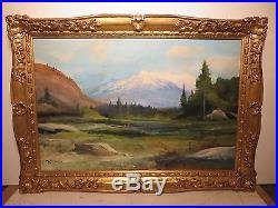 24x36 original 1940 oil painting on canvas by Robert W. Wood The High Sierra