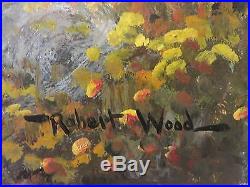 24x36 original 1950 oil painting on canvas by Robert Wood The Golden West