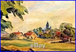 29X19 Original/Signed/Framed-Coming Up On Another French Town-c1940s
