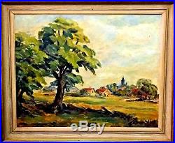 29X19 Original/Signed/Framed-Coming Up On Another French Town-c1940s