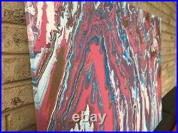 40''x30'' Large original painting from art studio, acrylic pouring on canvas